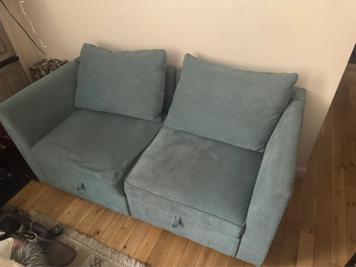 HONBAY Classic 2-Piece Polyester Loveseat with Storage