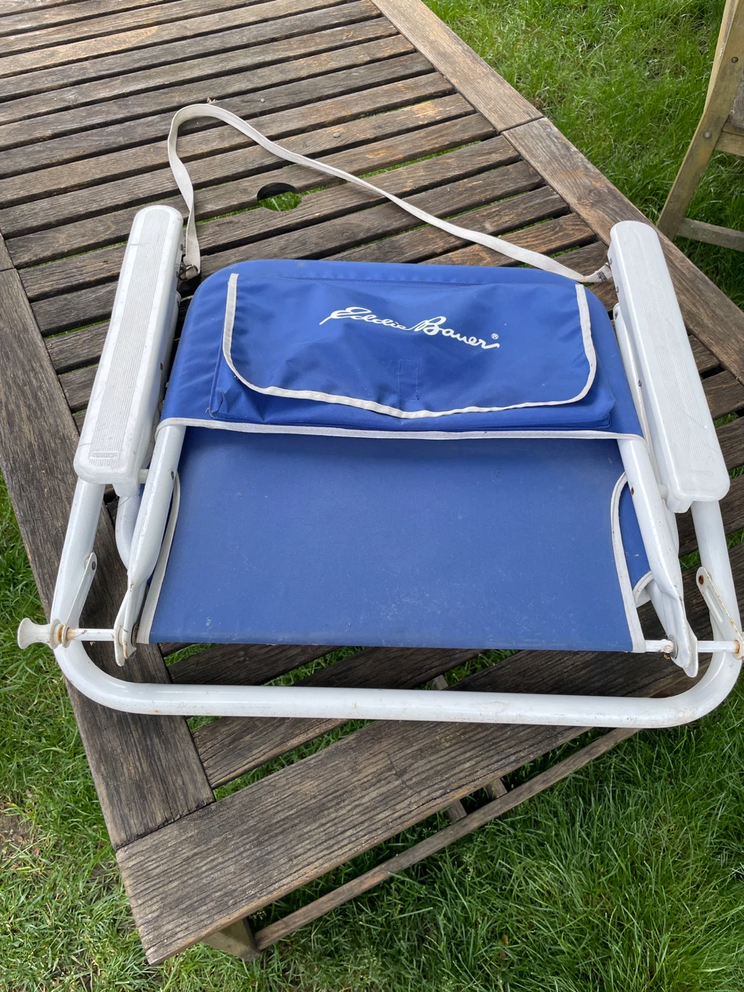 ⚽️Eddie Bauer Blue Folding Beach Chair - photo 2
