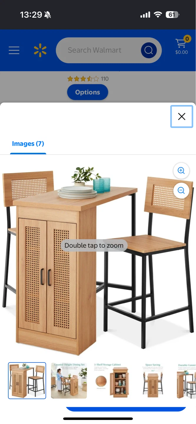 3-Shelf Storage Cabinet and Bar Table Set - photo 5