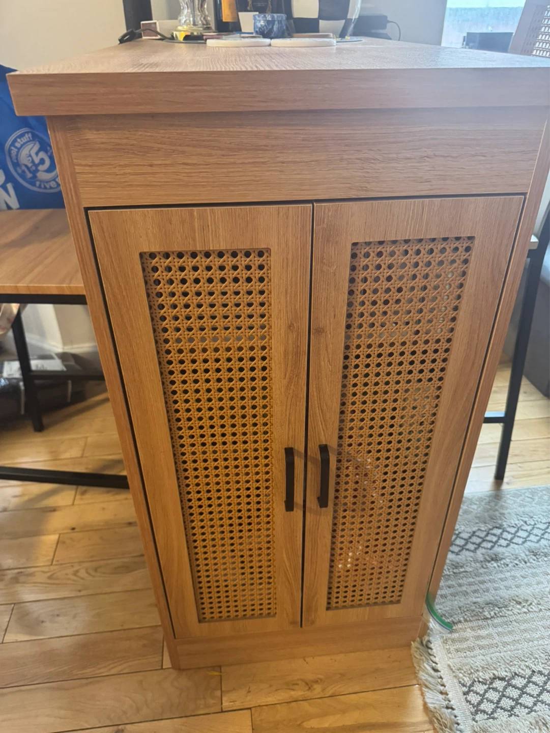 3-Shelf Storage Cabinet and Bar Table Set - photo 3
