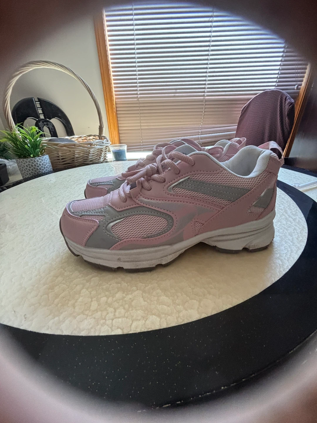 Pink and Grey Athletic Shoes