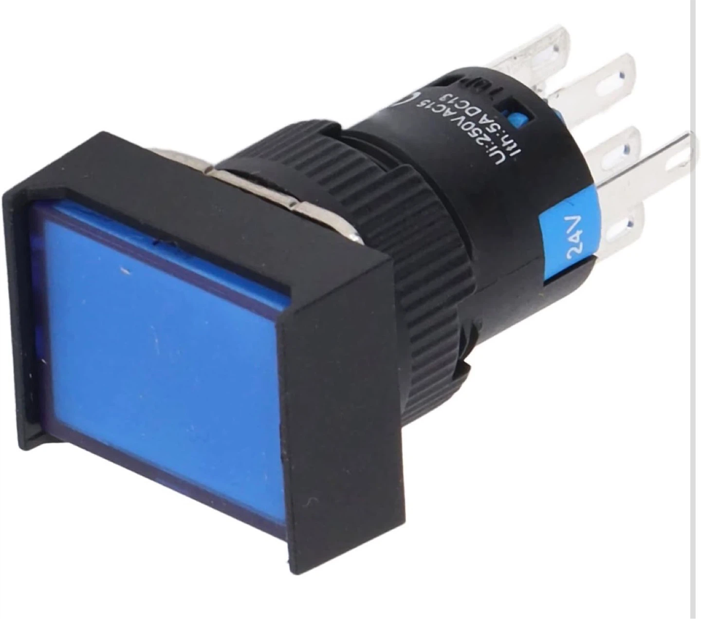 ⚽ Blue Rectangular Push Button Switch 24V - 5 PCs
