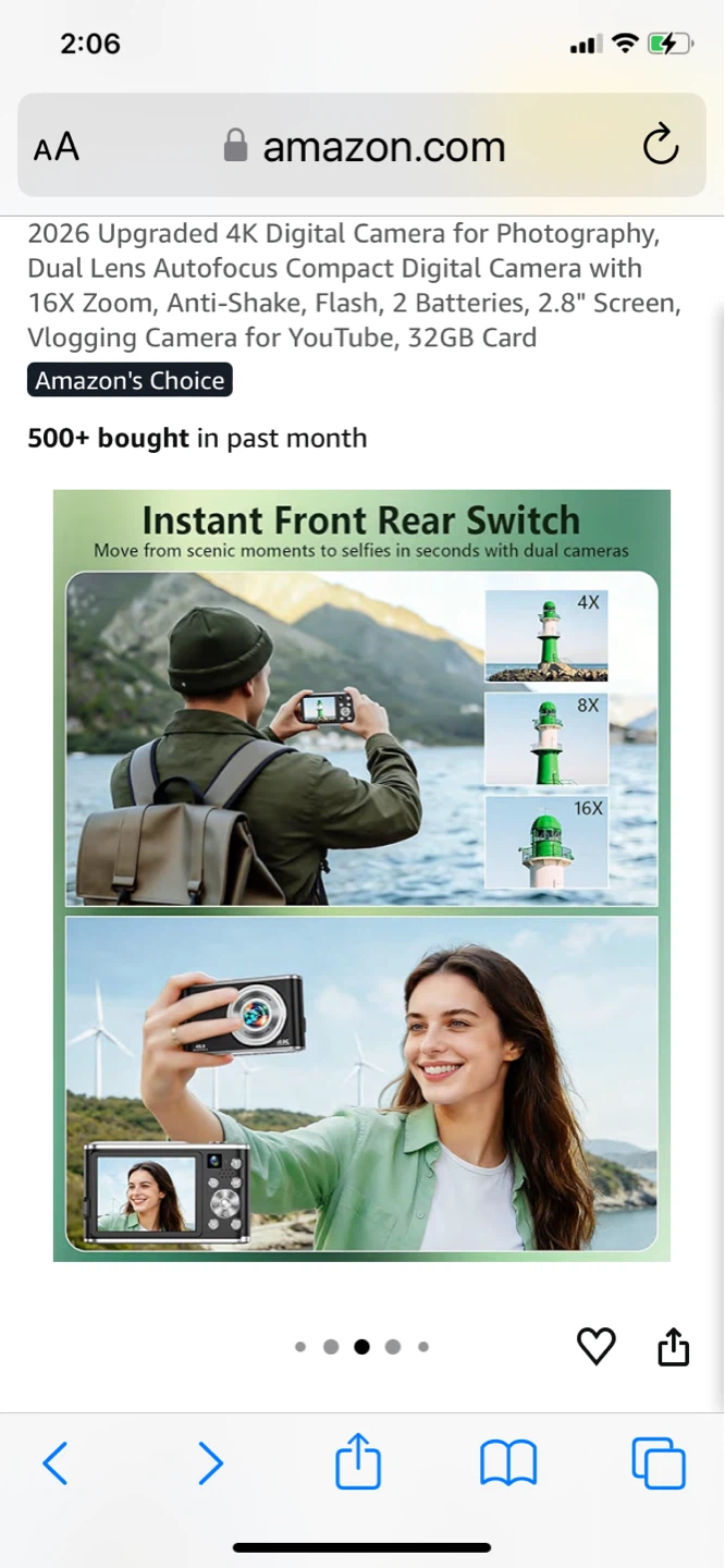 ⚽ Upgraded 4K Digital Camera with 16X Zoom, 32GB Card - photo 4
