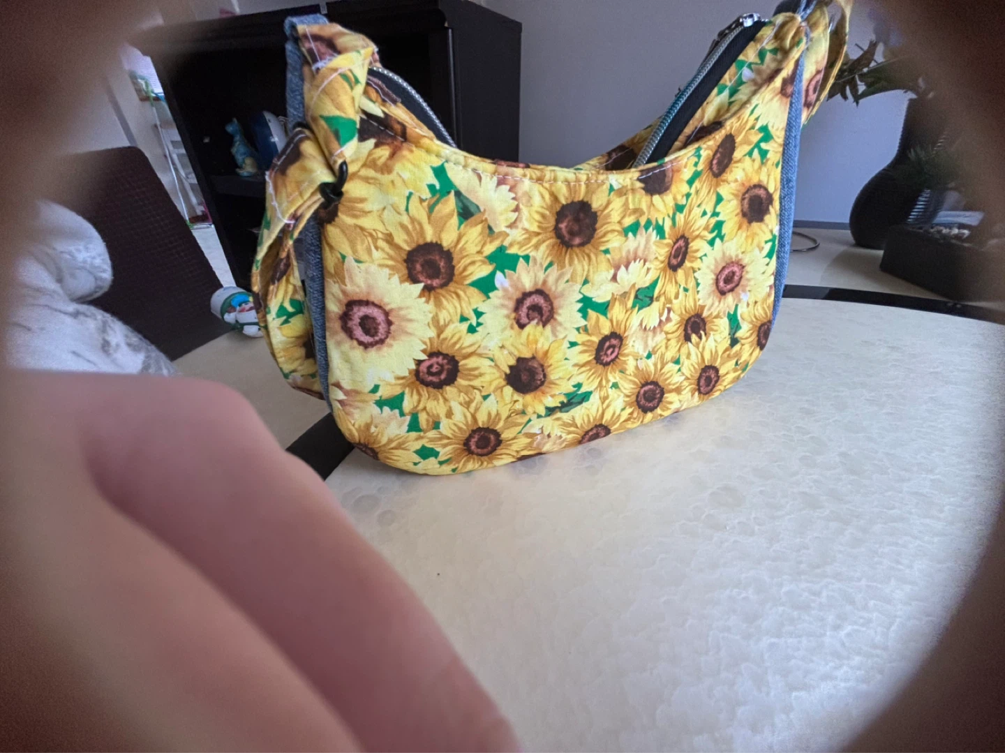 Sunflower Print Shoulder Bag