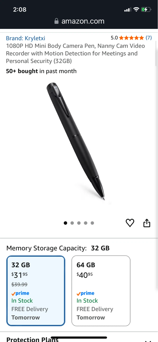 ⚽ Kryletxi 1080P HD Mini Body Camera Pen (32GB)