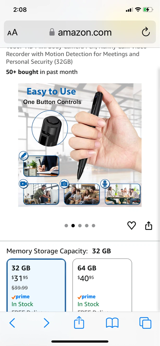 ⚽ Kryletxi 1080P HD Mini Body Camera Pen (32GB) - photo 2