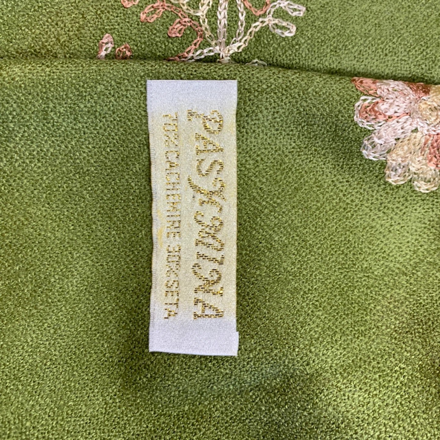Cashmere Silk Pashmina Scarf with Floral Embroidery ⚽️ - photo 2