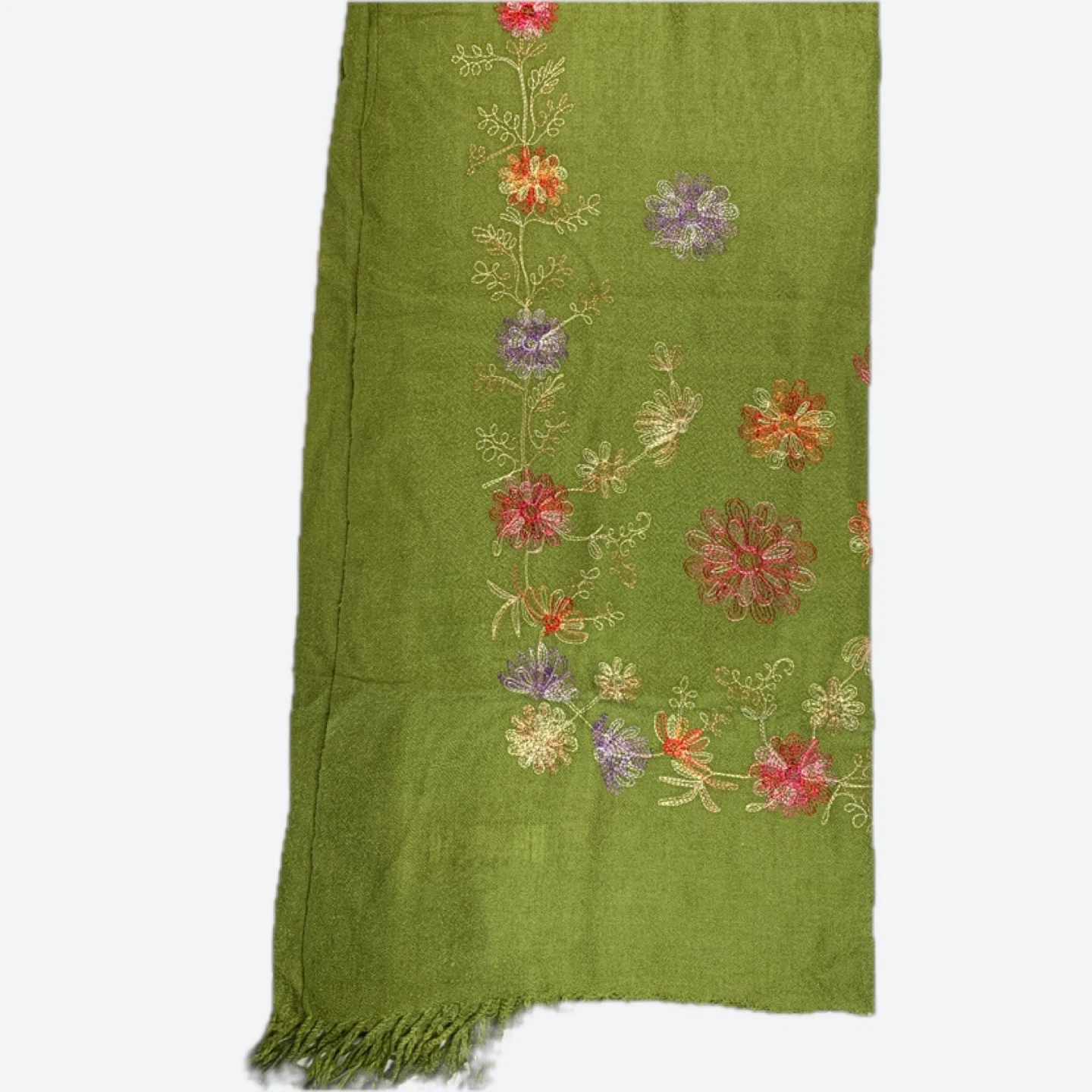 Cashmere Silk Pashmina Scarf with Floral Embroidery ⚽️ - photo 5