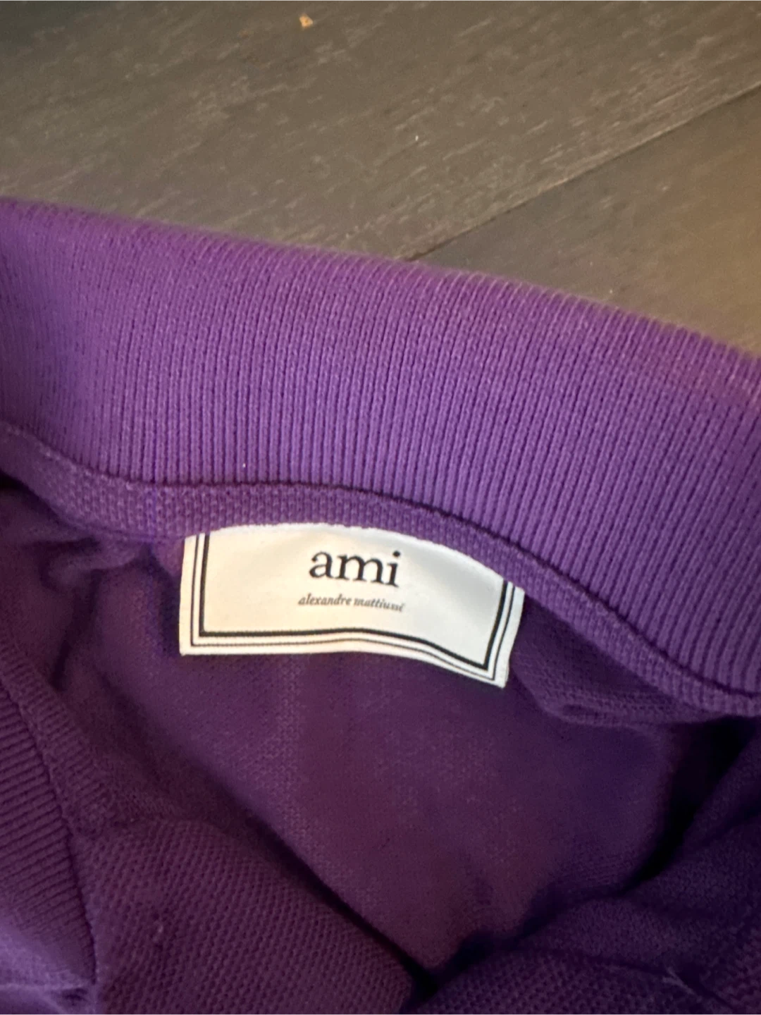 AMI Paris Purple Polo Shirt with Ami de Coeur Logo - photo 2