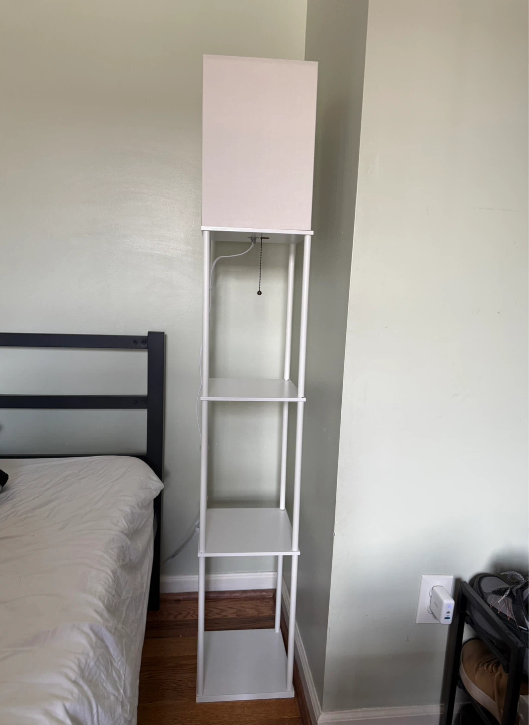 White Floor Lamp with Shelves