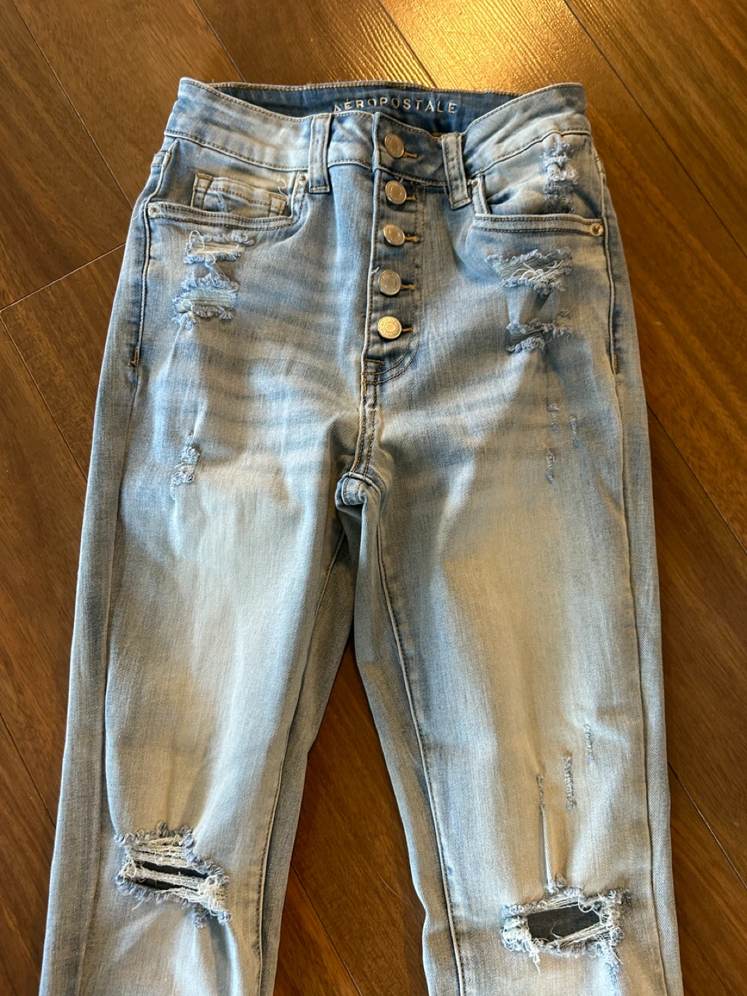 AEROPOSTALE Button-Fly Distressed Jeggings size 2 - photo 2