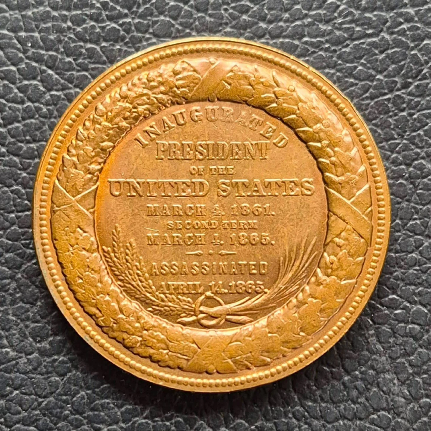 Abraham Lincoln Inaugural Medal Replica - photo 2