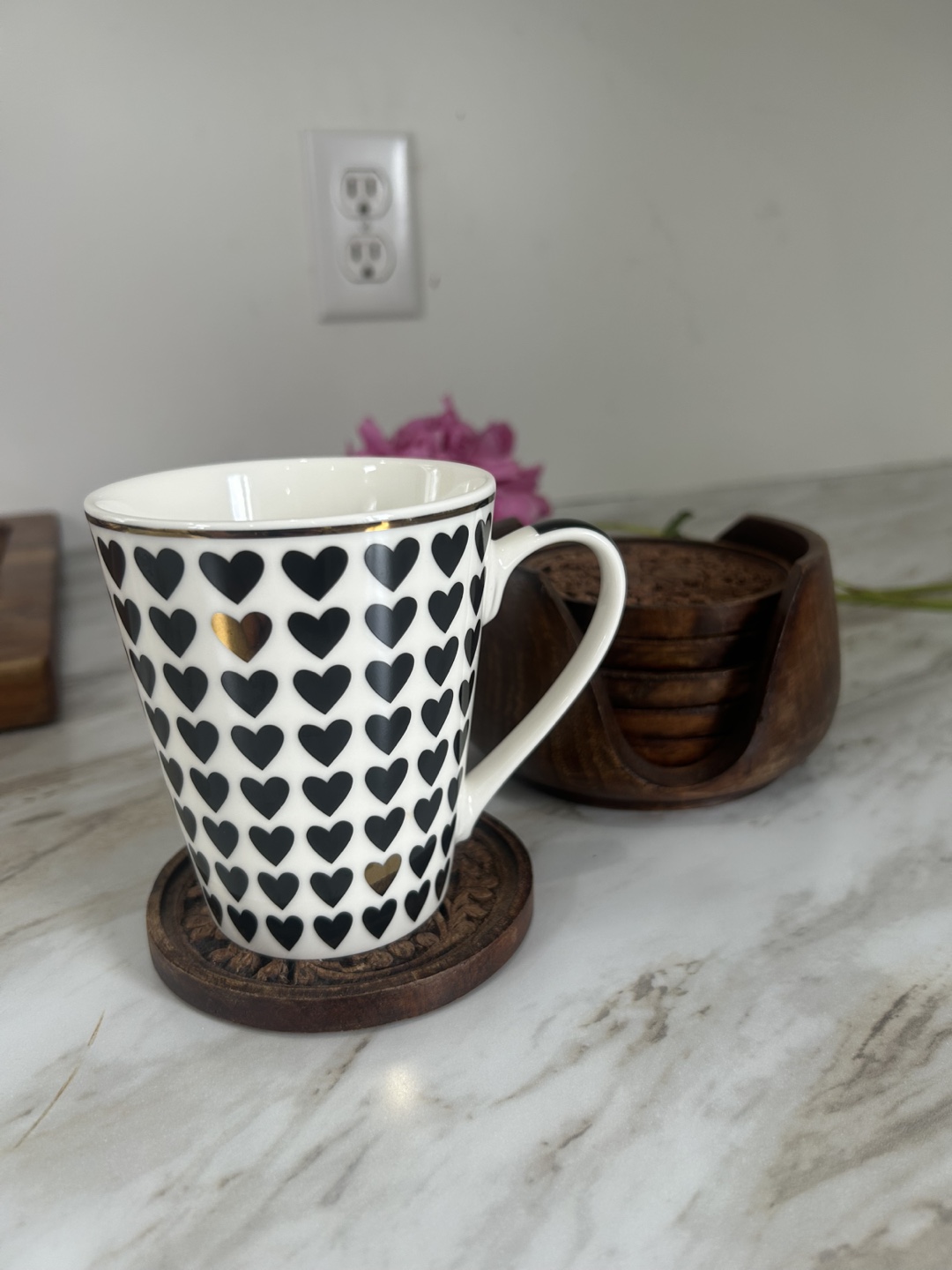 Wooden Carved Coasters Set - photo 3