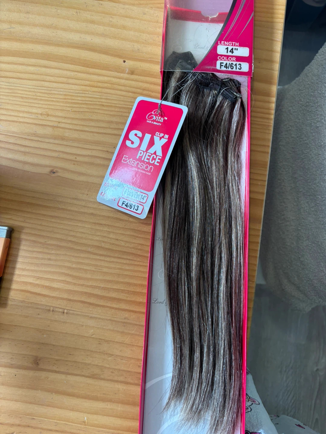 Clip In Human hair Six Piece Extension 14"