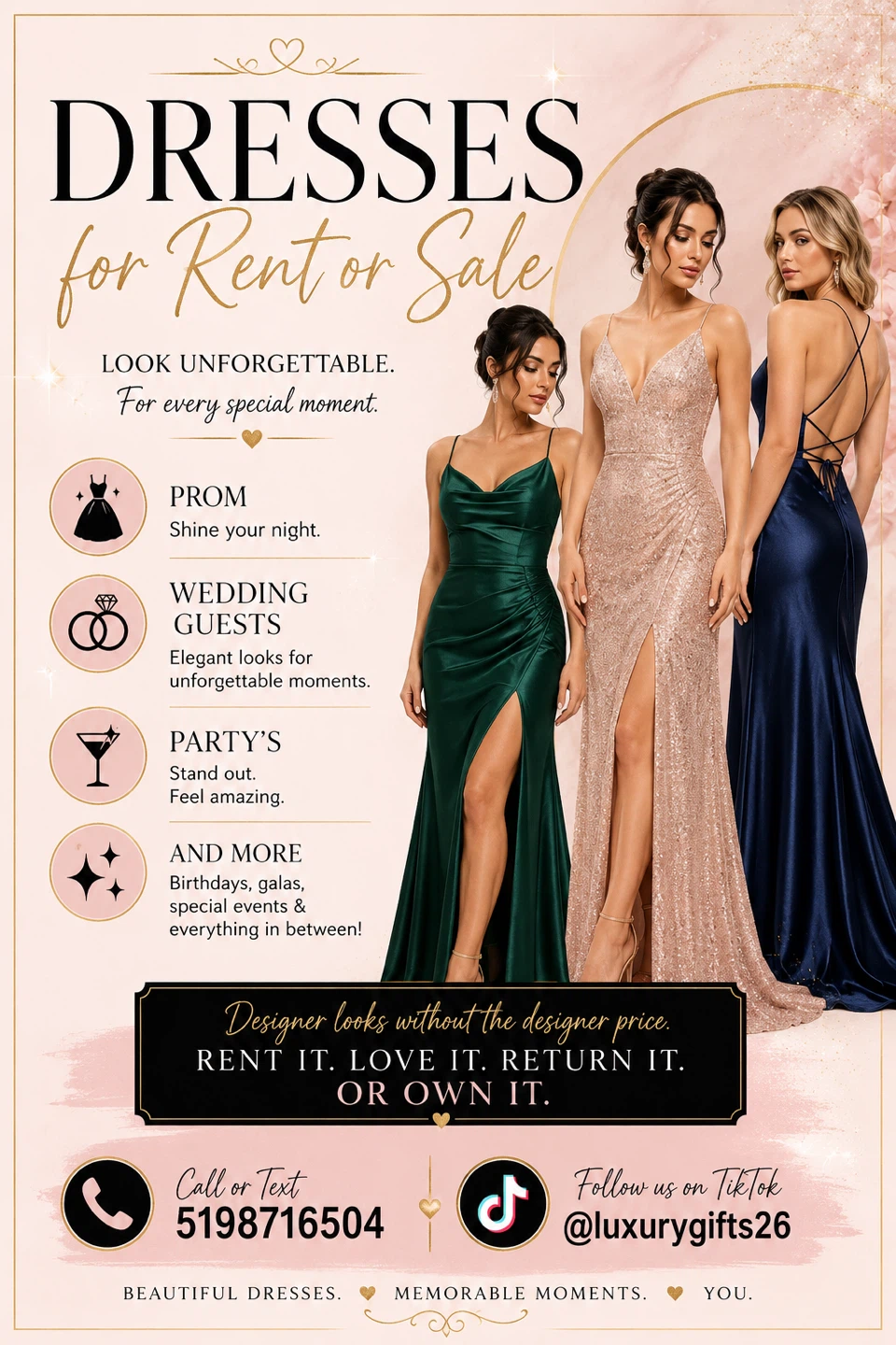 Dresses for Rent or Sale