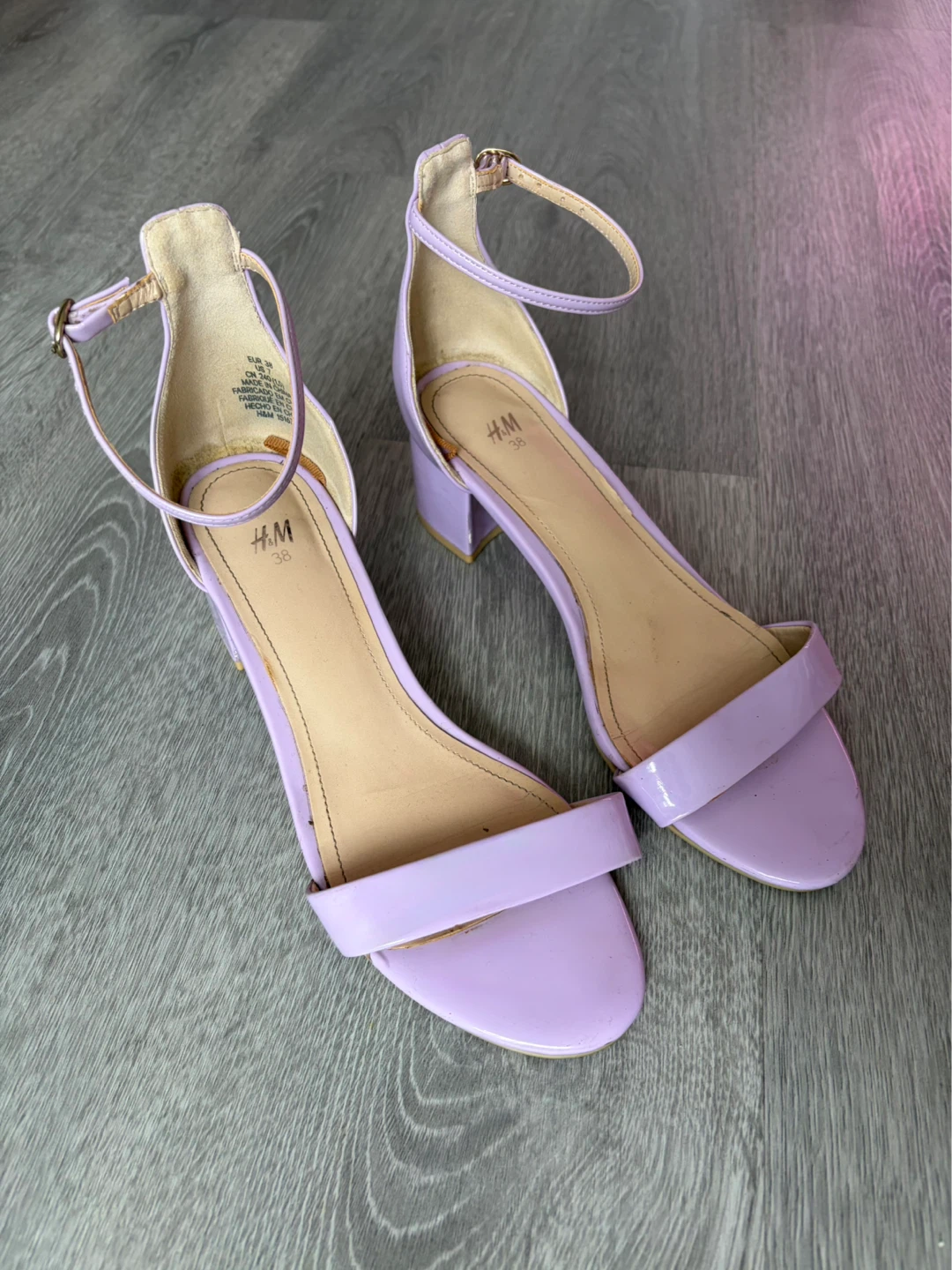 Lavender Block Heel Sandals
