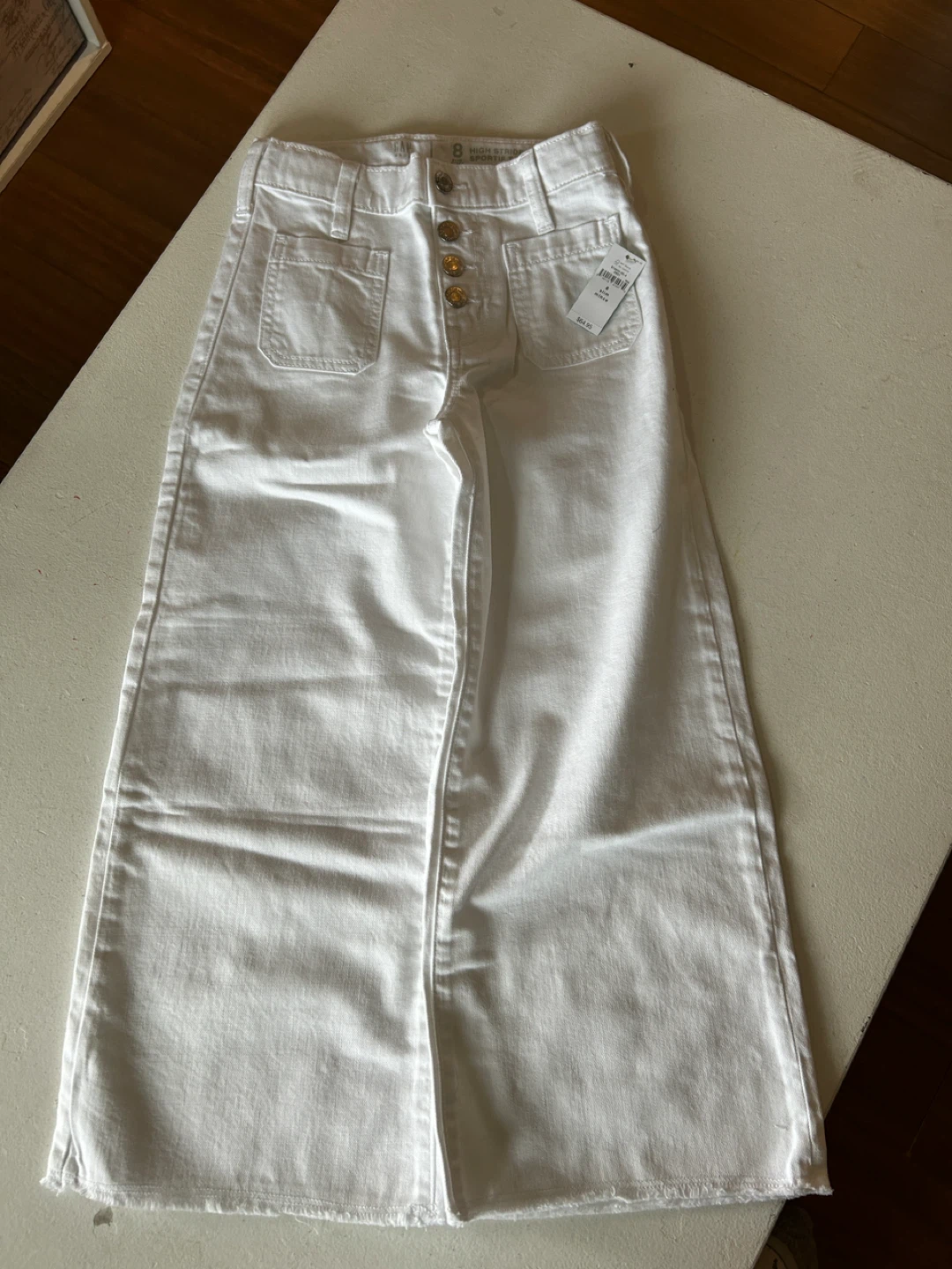 Gap Kids White High Stride Ankle Jeans Size 8