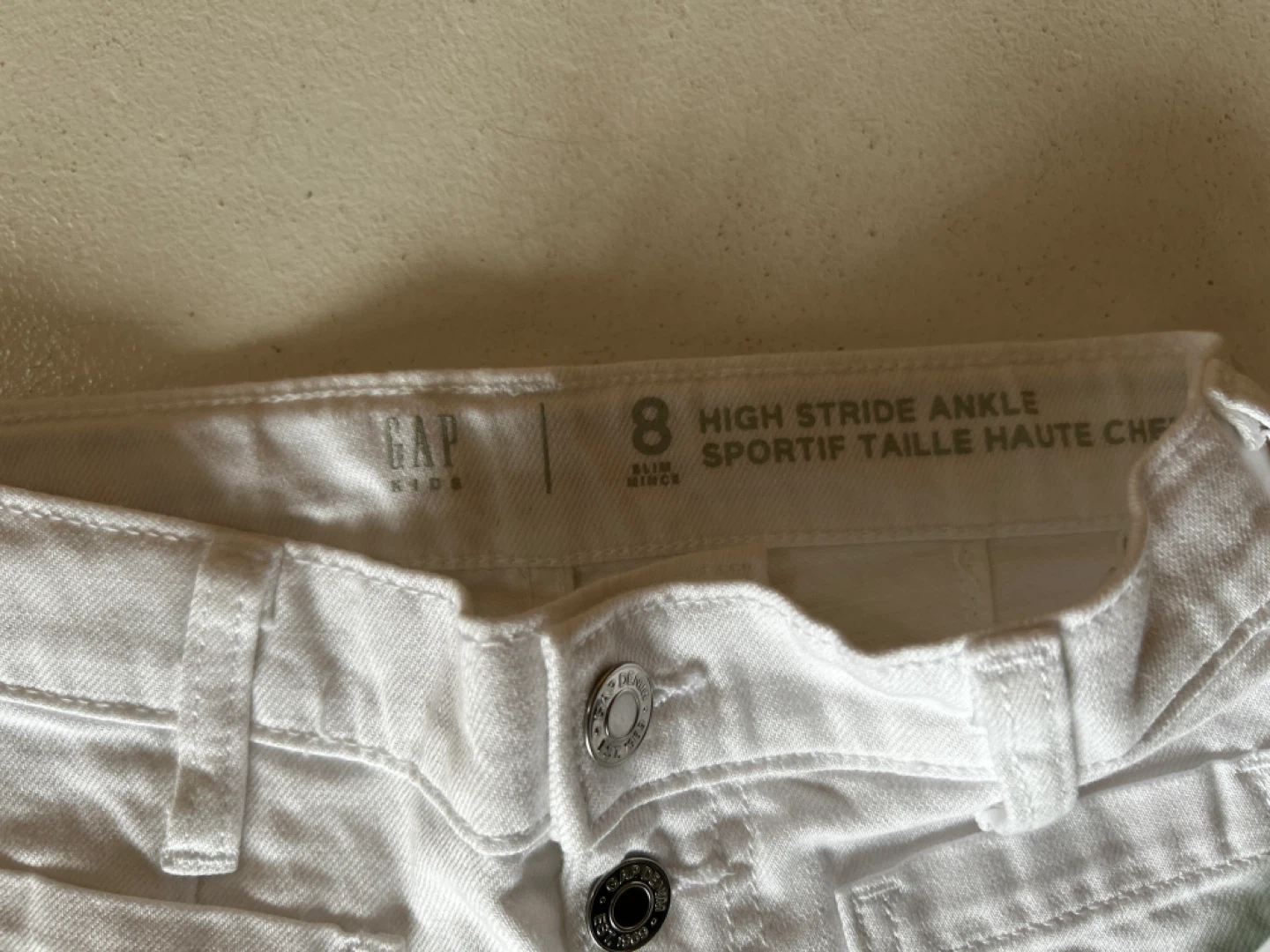 Gap Kids White High Stride Ankle Jeans Size 8 - photo 4