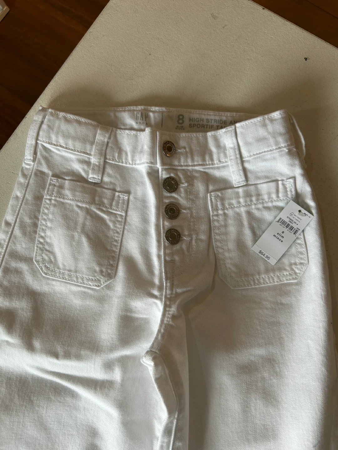 Gap Kids White High Stride Ankle Jeans Size 8 - photo 2