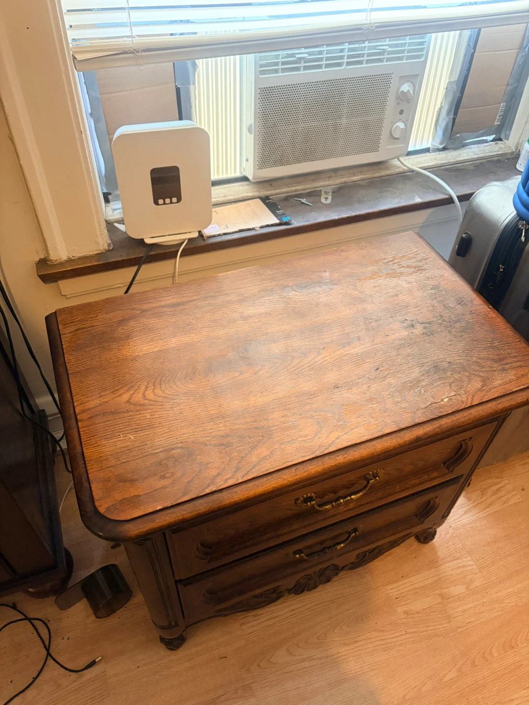 Vintage Wooden Nightstand with 2 Drawers - photo 2