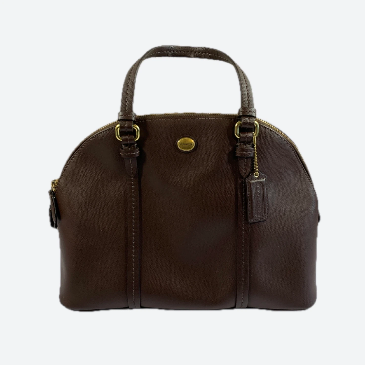 Coach Brown Leather Dome Satchel Handbag ⚽️