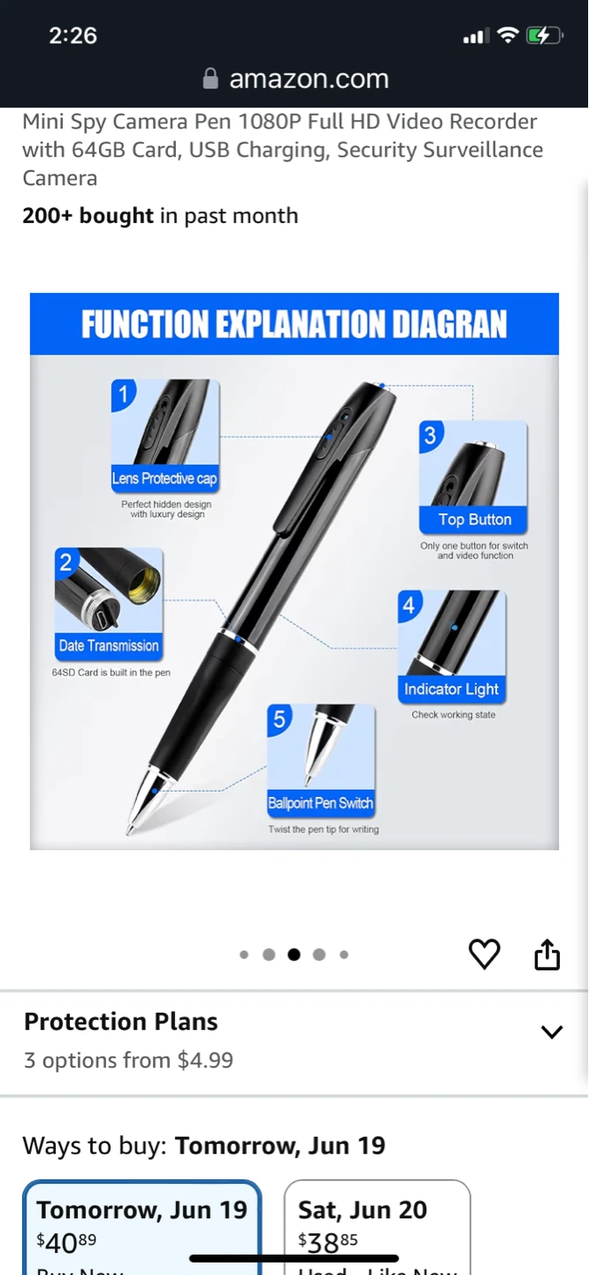 ⚽ Mini Spy Camera Pen 1080P HD Video Recorder with 64GB Card - photo 2