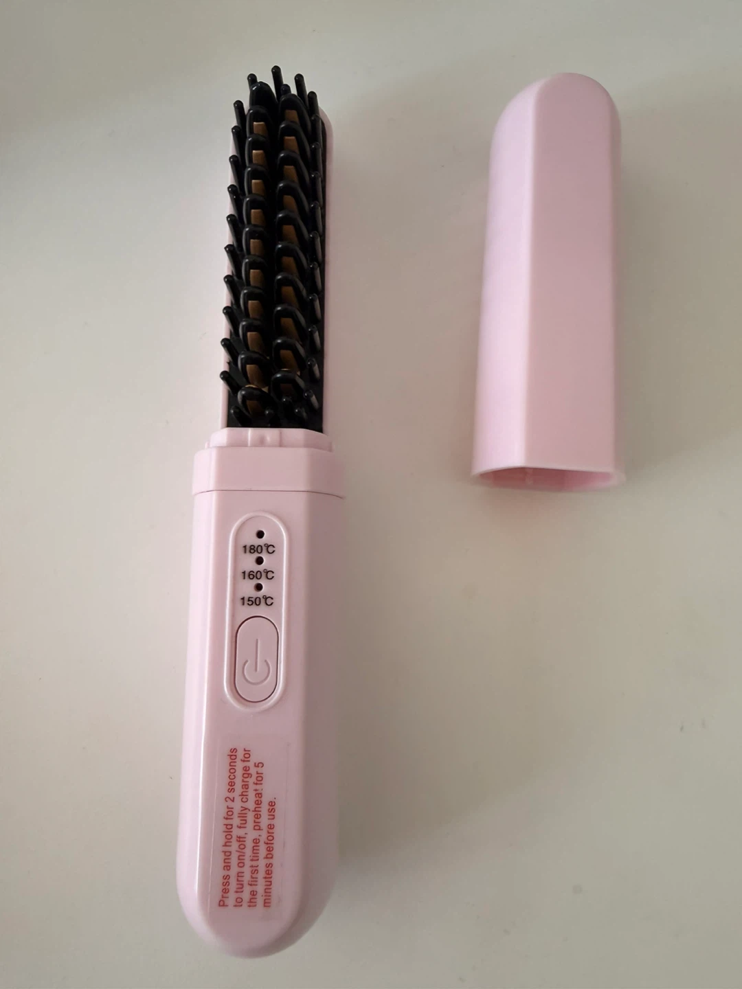 Pink Portable Hair Straightener Brush - photo 2