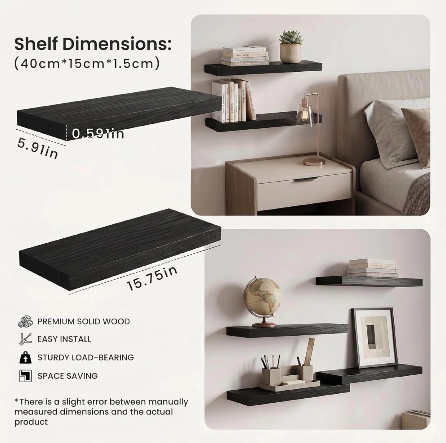 ⚽️ New 16” Floating Wall Shelves - Set of 2 - photo 3