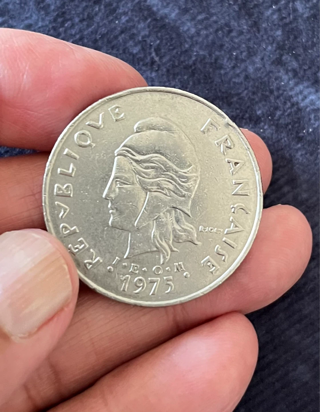 Vintage 1975 French Polynesian 50 Francs Coin