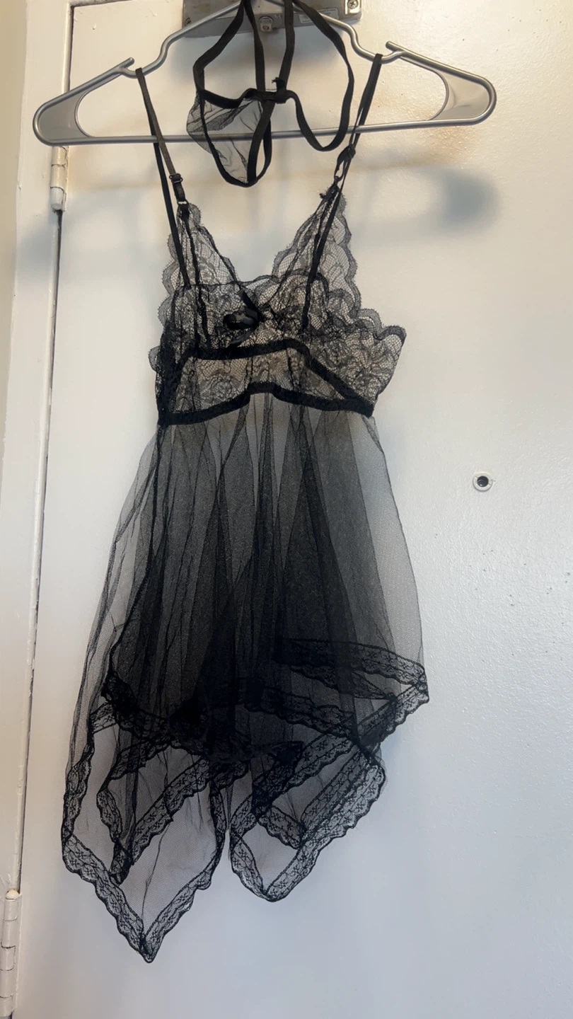 Black Lace Babydoll Lingerie Set