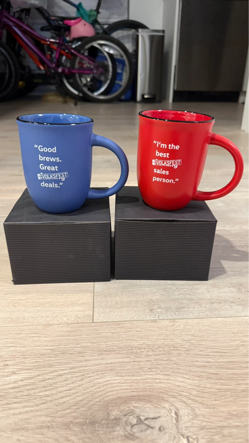 ☕ Set of 2 Volksfest Ceramic Coffee Mugs – With Gift Boxes