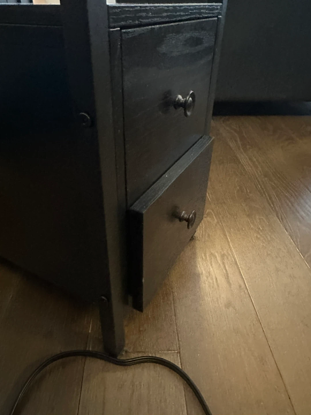 Black End Table with Outlets - photo 3