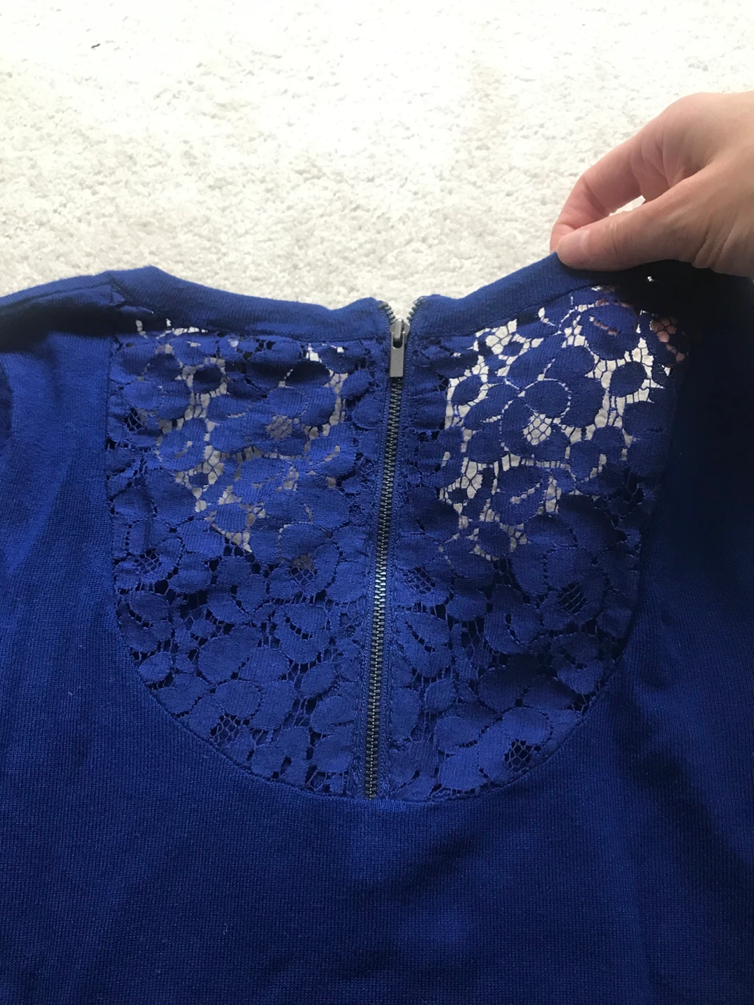 Chic by Jacob Blue Lace Back Sweater, S ⚽️ - photo 3