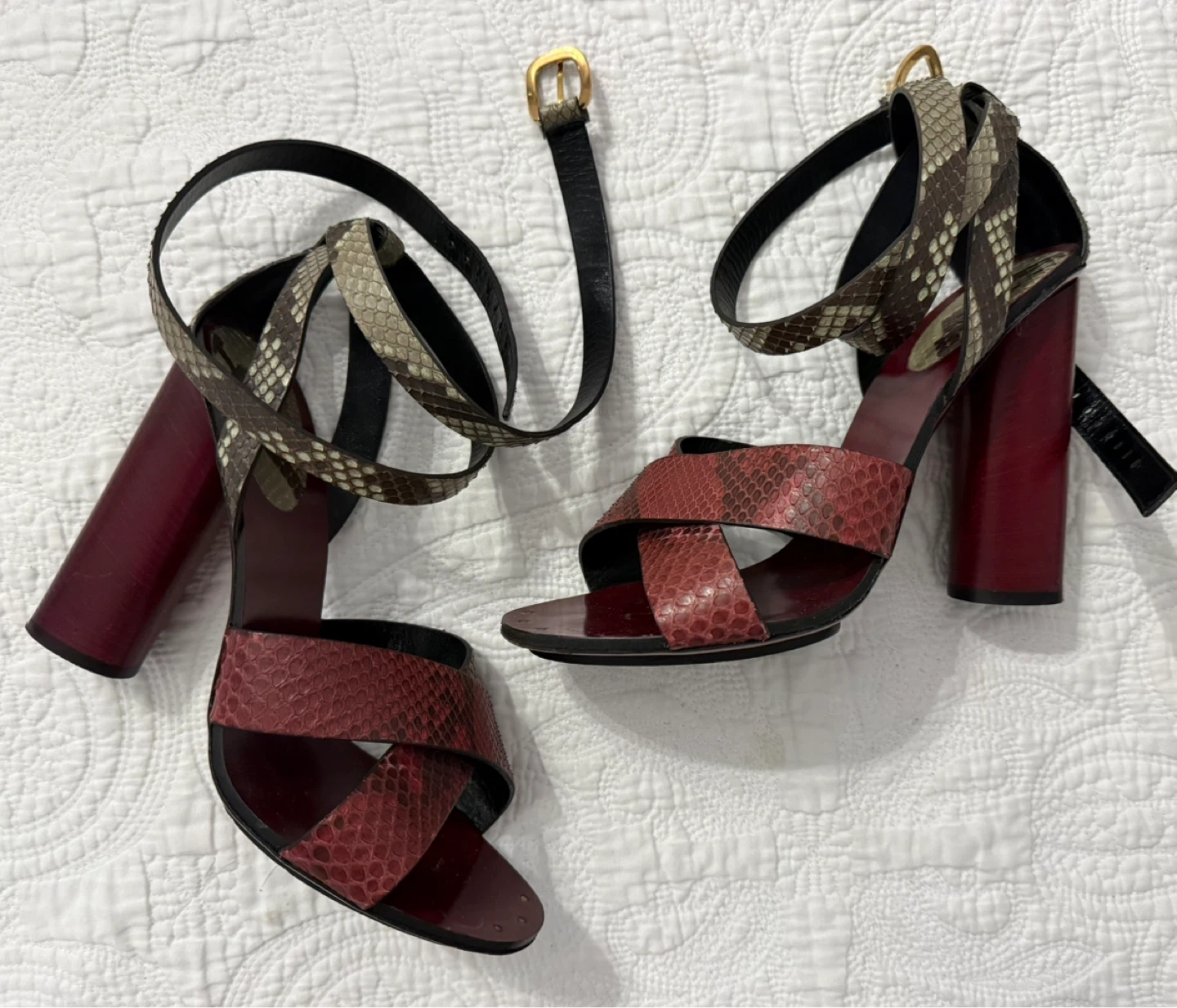 Gucci Snake Embossed Platform Sandals - photo 2