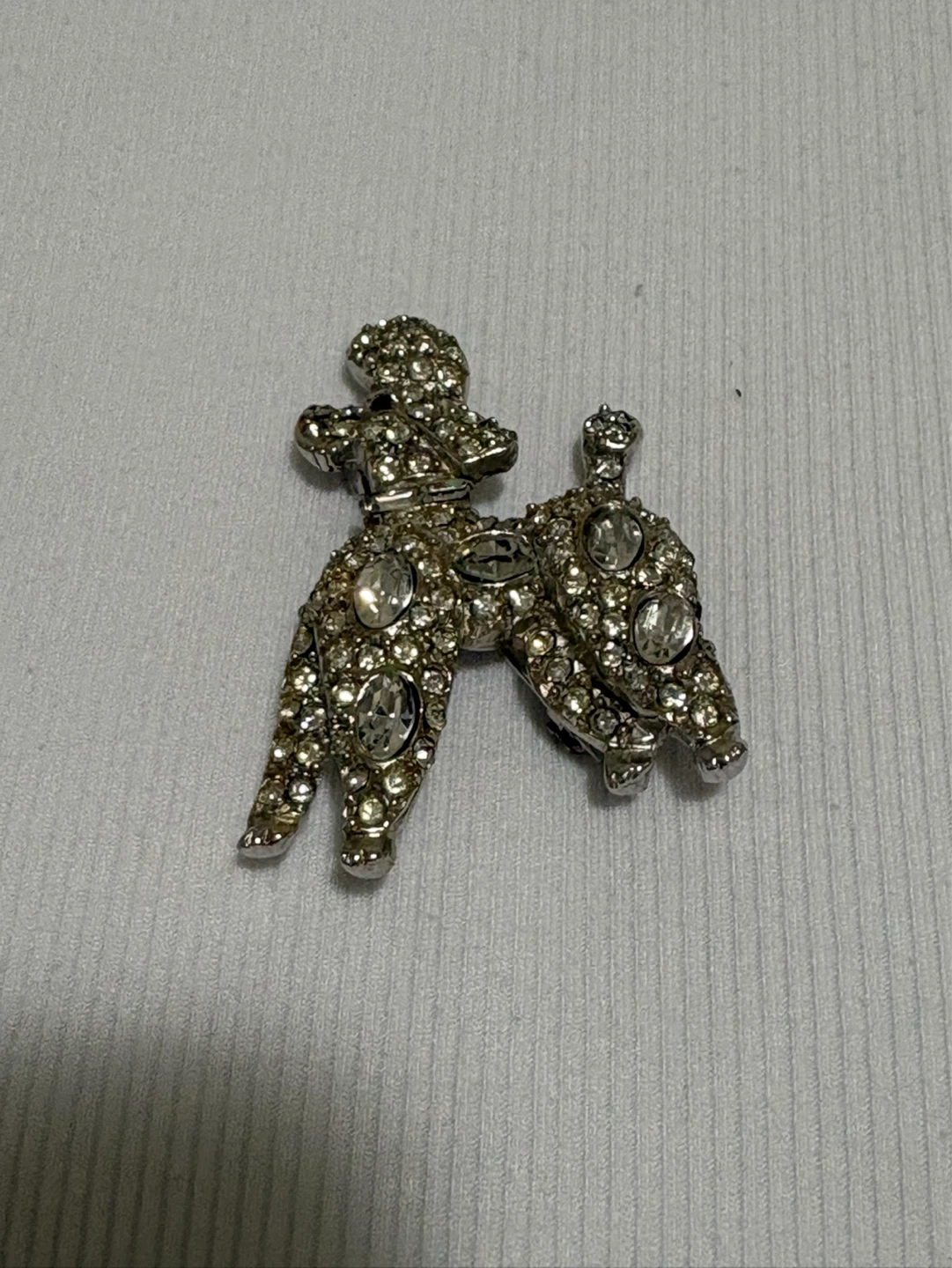 Vintage Poodle Brooch - Rhinestone and Fur Pom-Pom Styles - photo 2