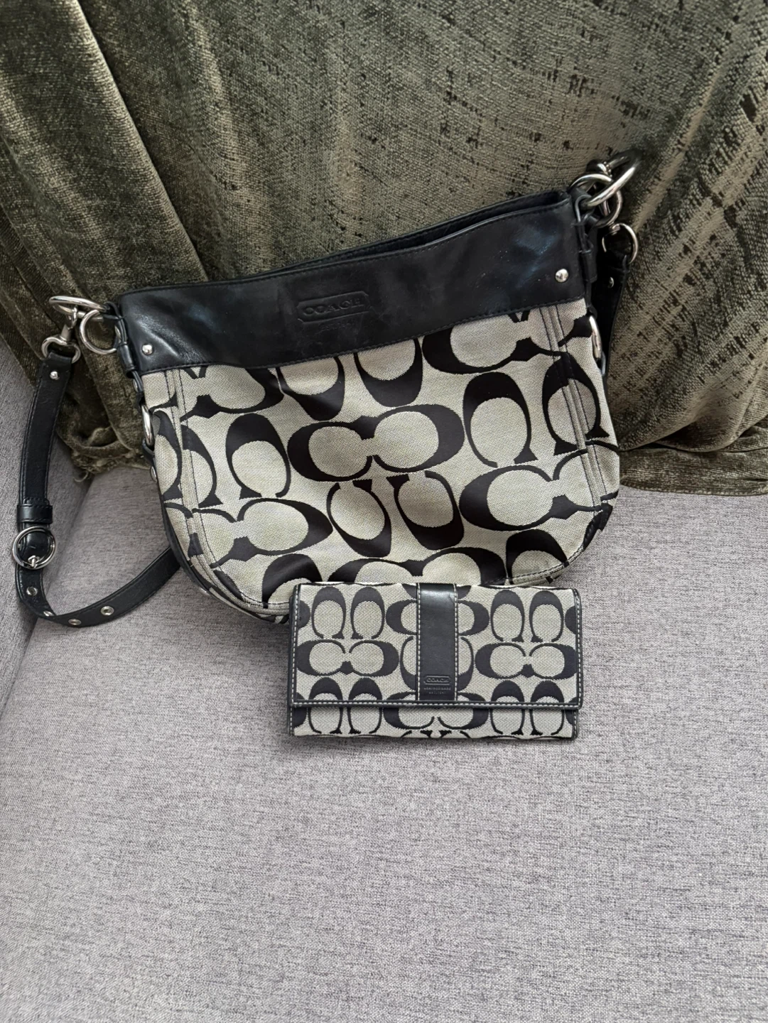 Coach Monogram Shoulder Bag and Wallet Set