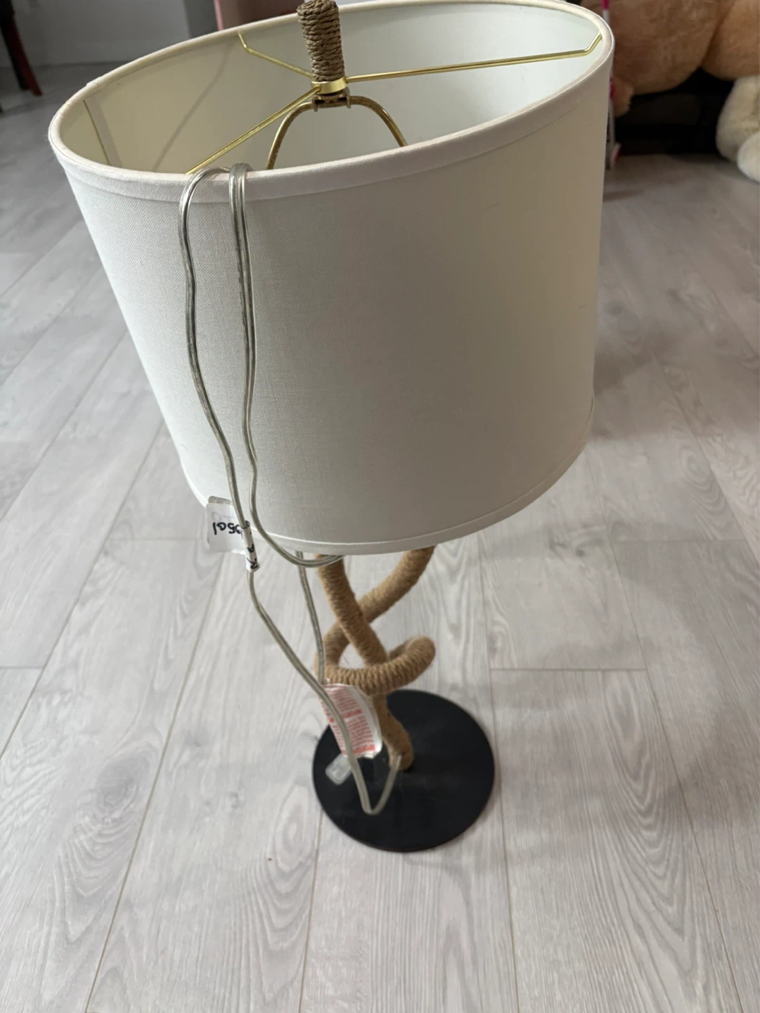 Table Lamp with Twisted Rope Accent