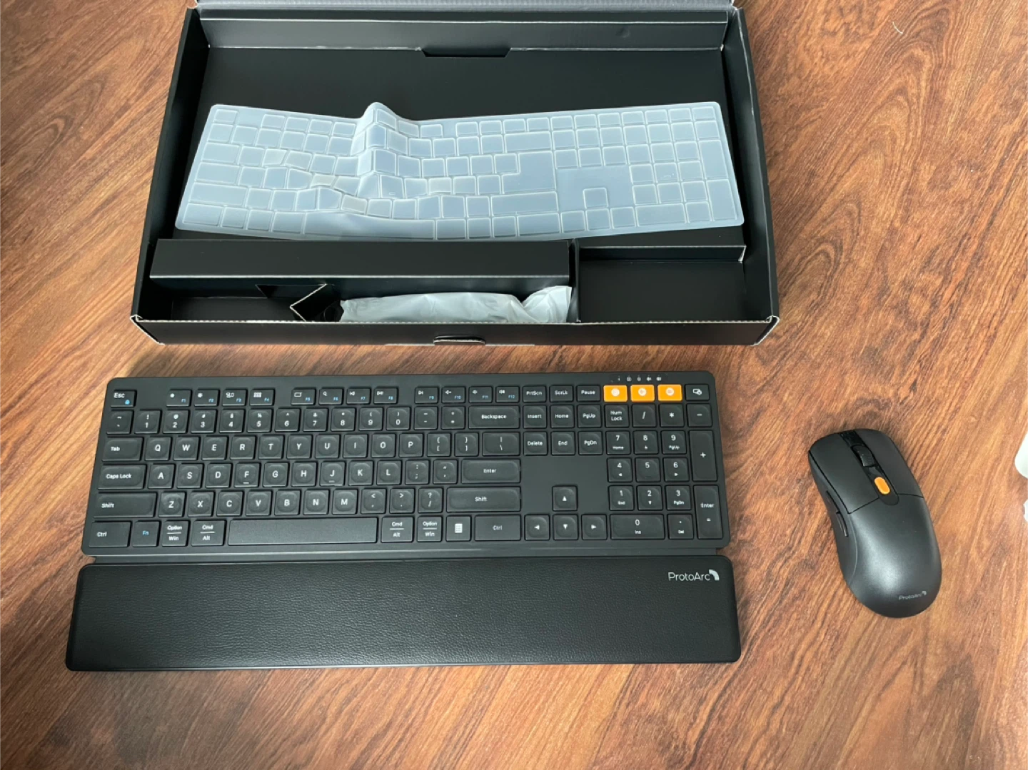 ⚽ NIB ProtoArc KM60 Ergonomic Wireless Keyboard and Mouse Combo - photo 3