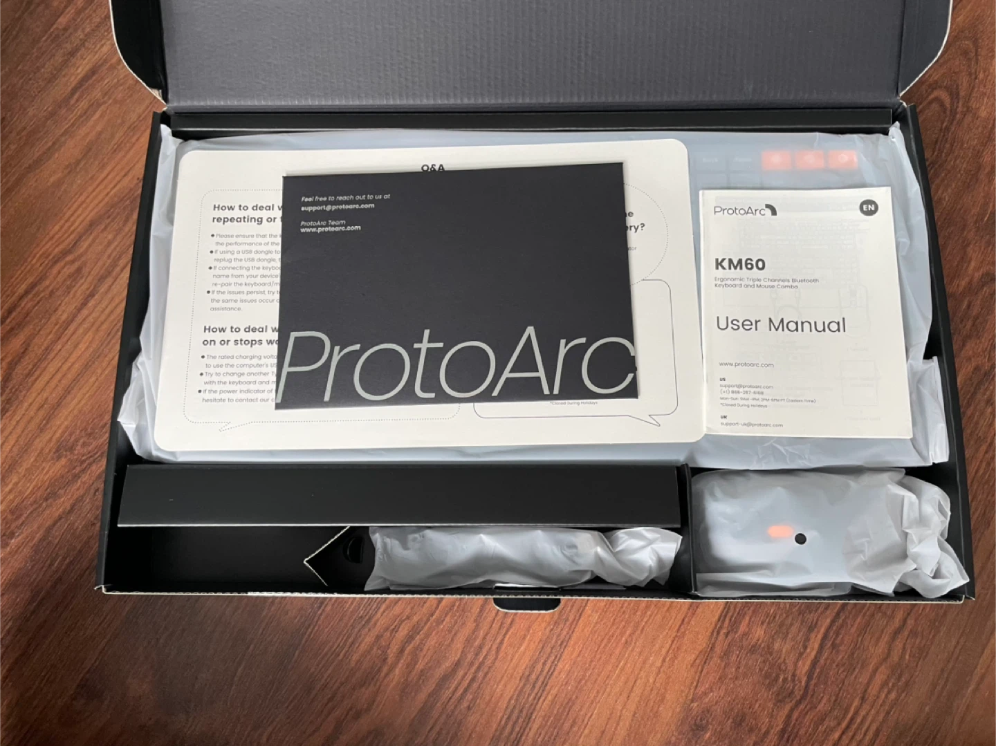 ⚽ NIB ProtoArc KM60 Ergonomic Wireless Keyboard and Mouse Combo - photo 2