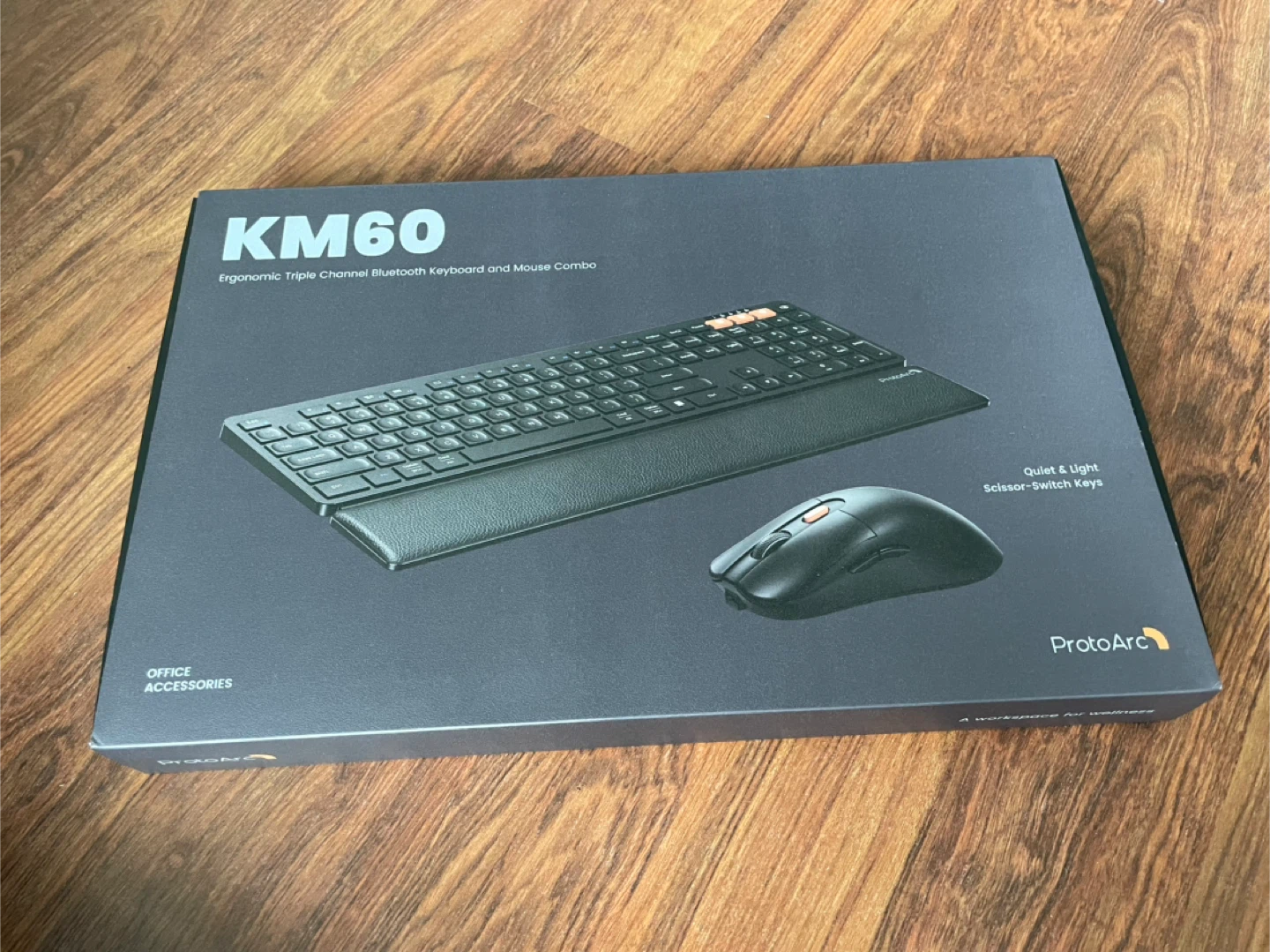 ⚽ NIB ProtoArc KM60 Ergonomic Wireless Keyboard and Mouse Combo - photo 4