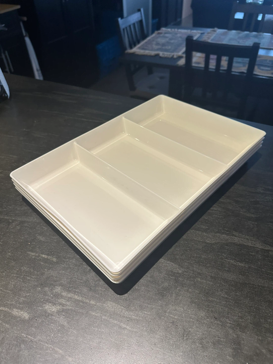 Set of 4 White Acrylic Trays