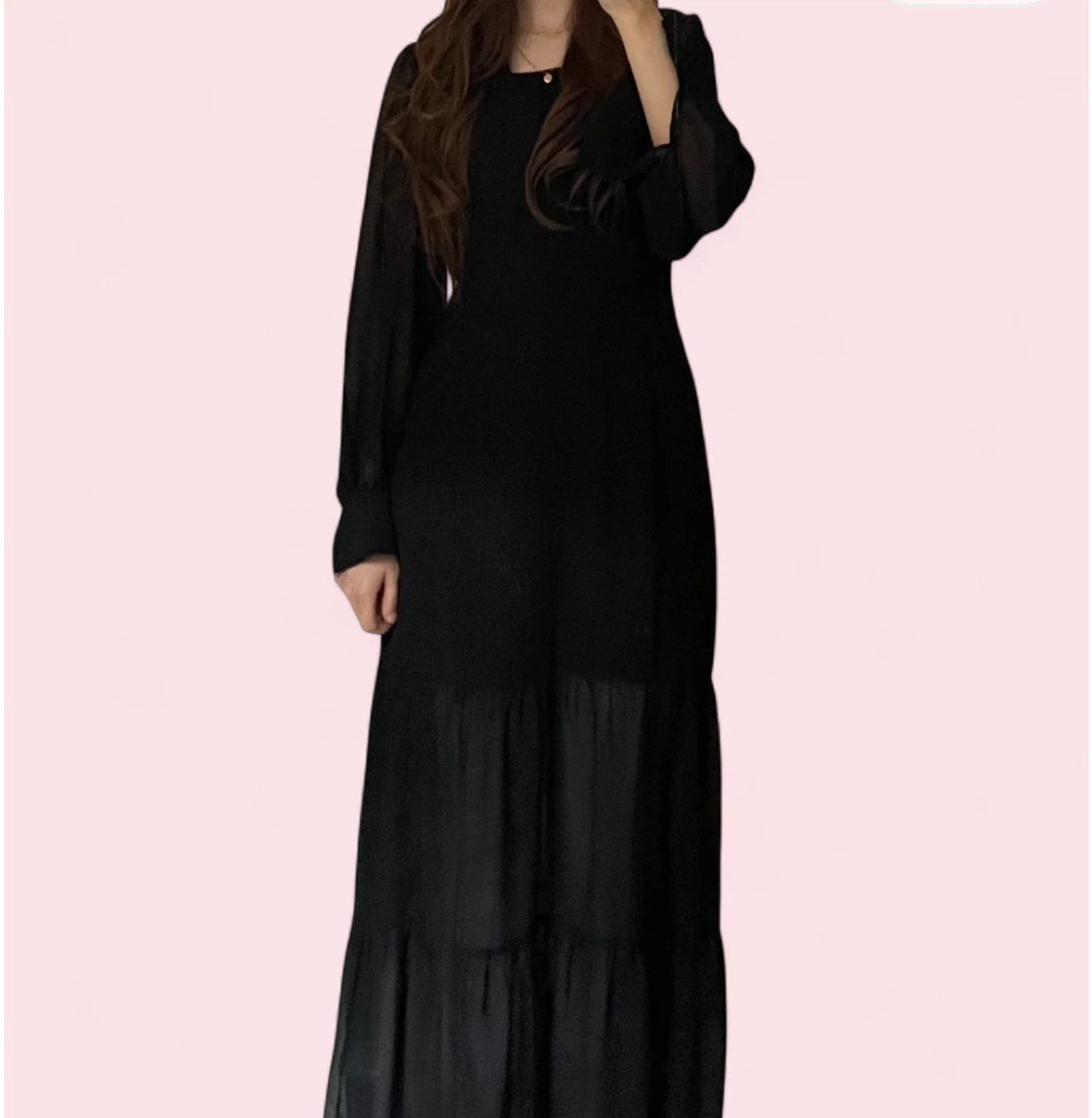 Black Chiffon Maxi Dress