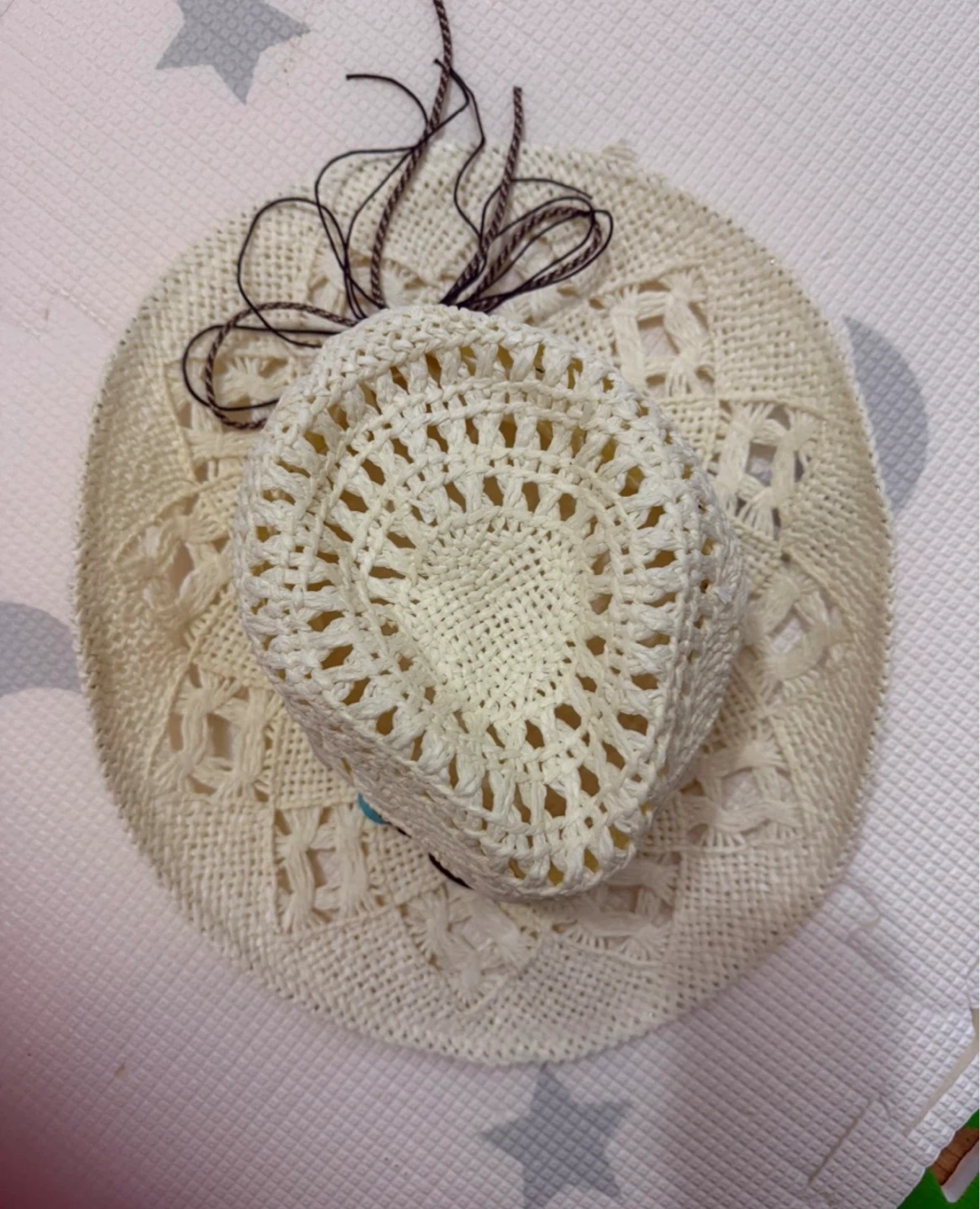 Cream Crocheted Paper Sun Hat - photo 2