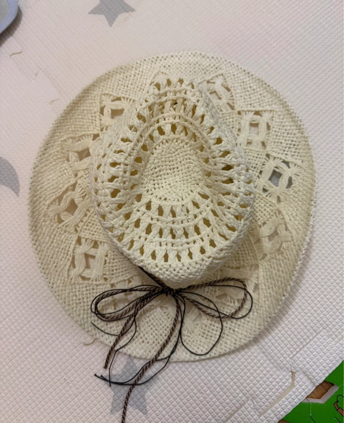 Cream Crocheted Paper Sun Hat - photo 5