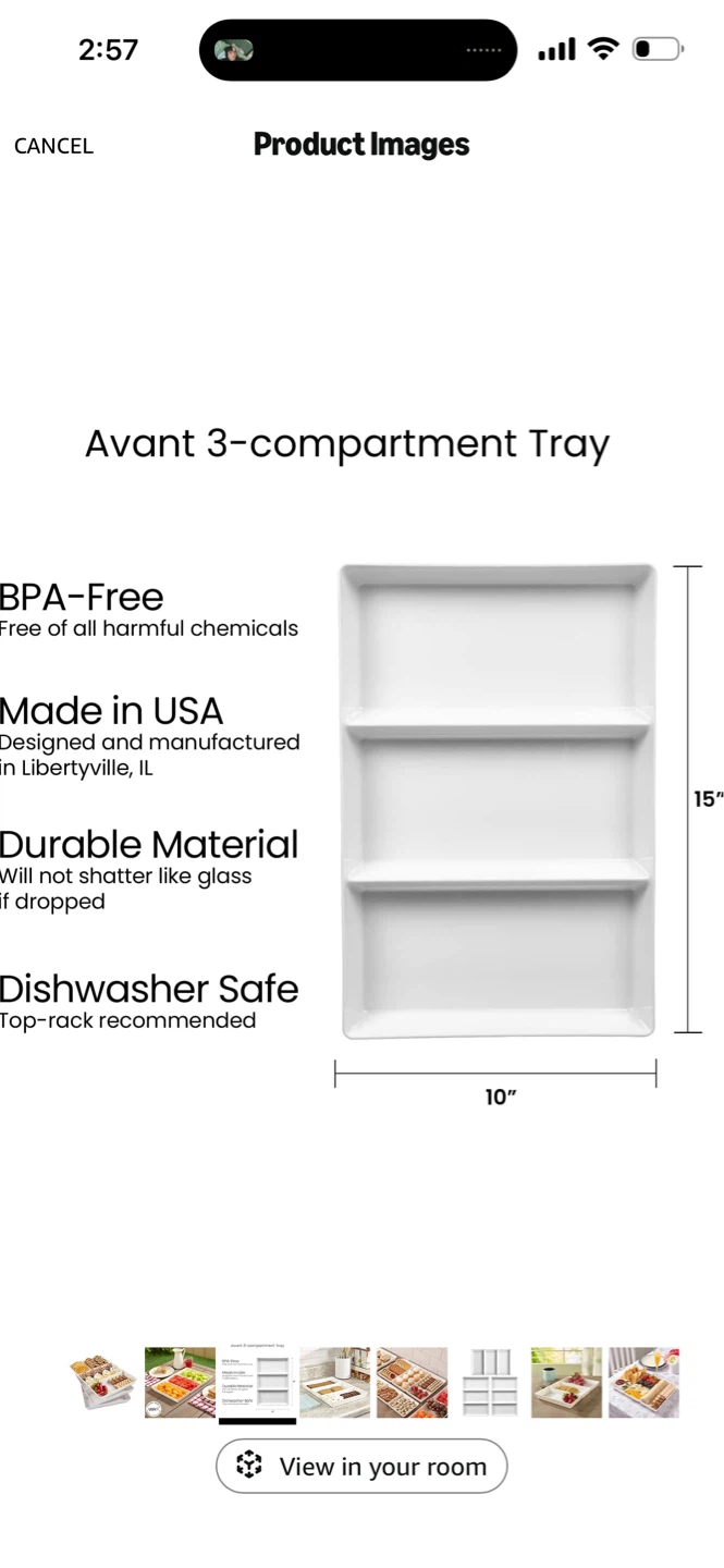 Set of 4 White Acrylic Trays - photo 2
