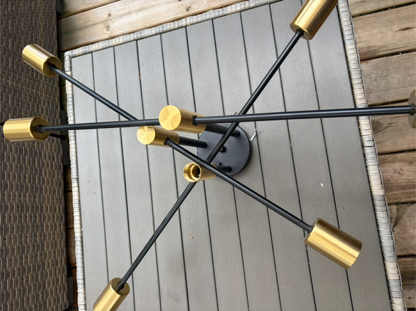 Modern Sputnik Chandelier - Black & Gold