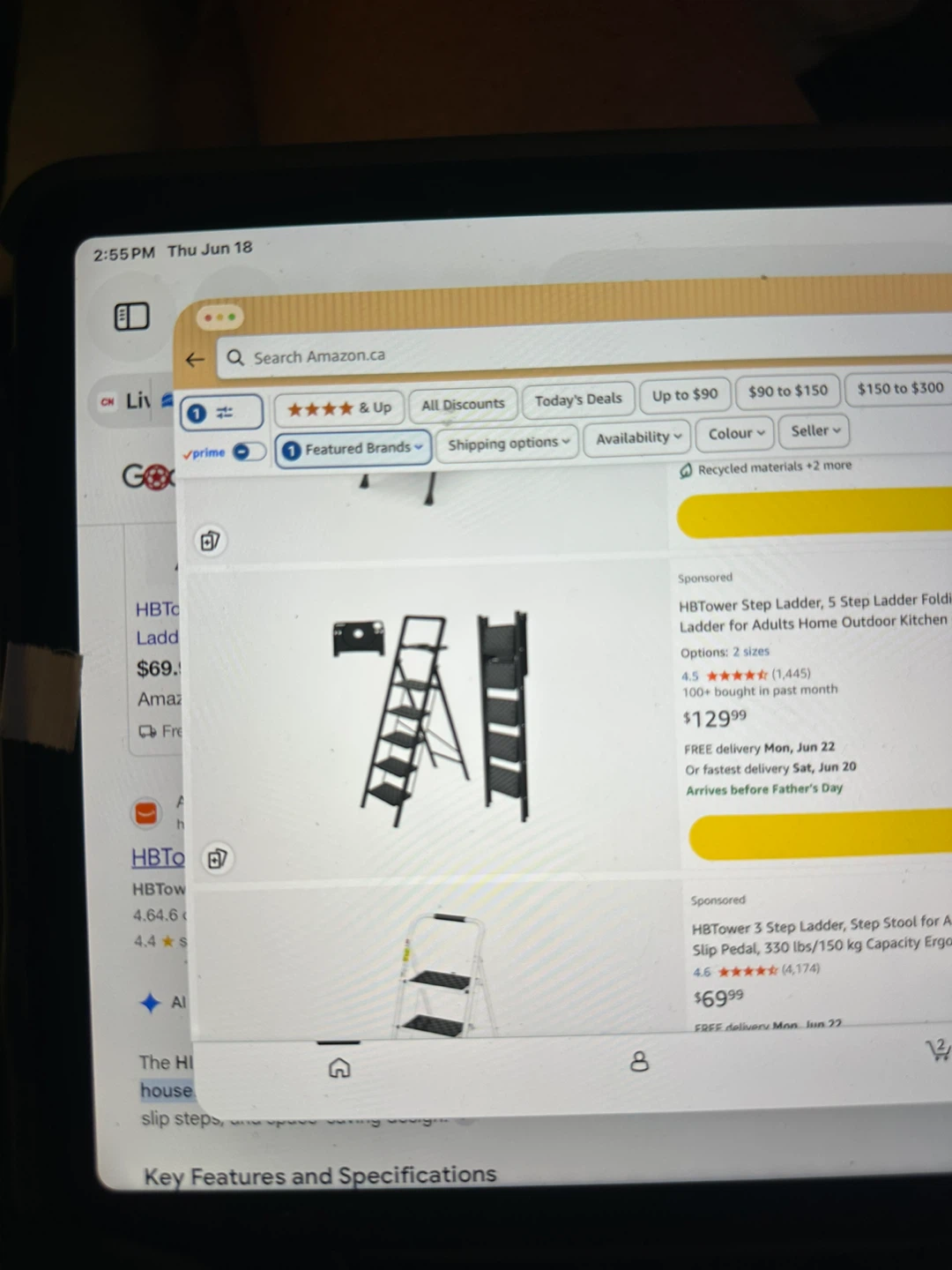 Step Ladder, 5 Step Folding Step Stool with Tool Platform - photo 3