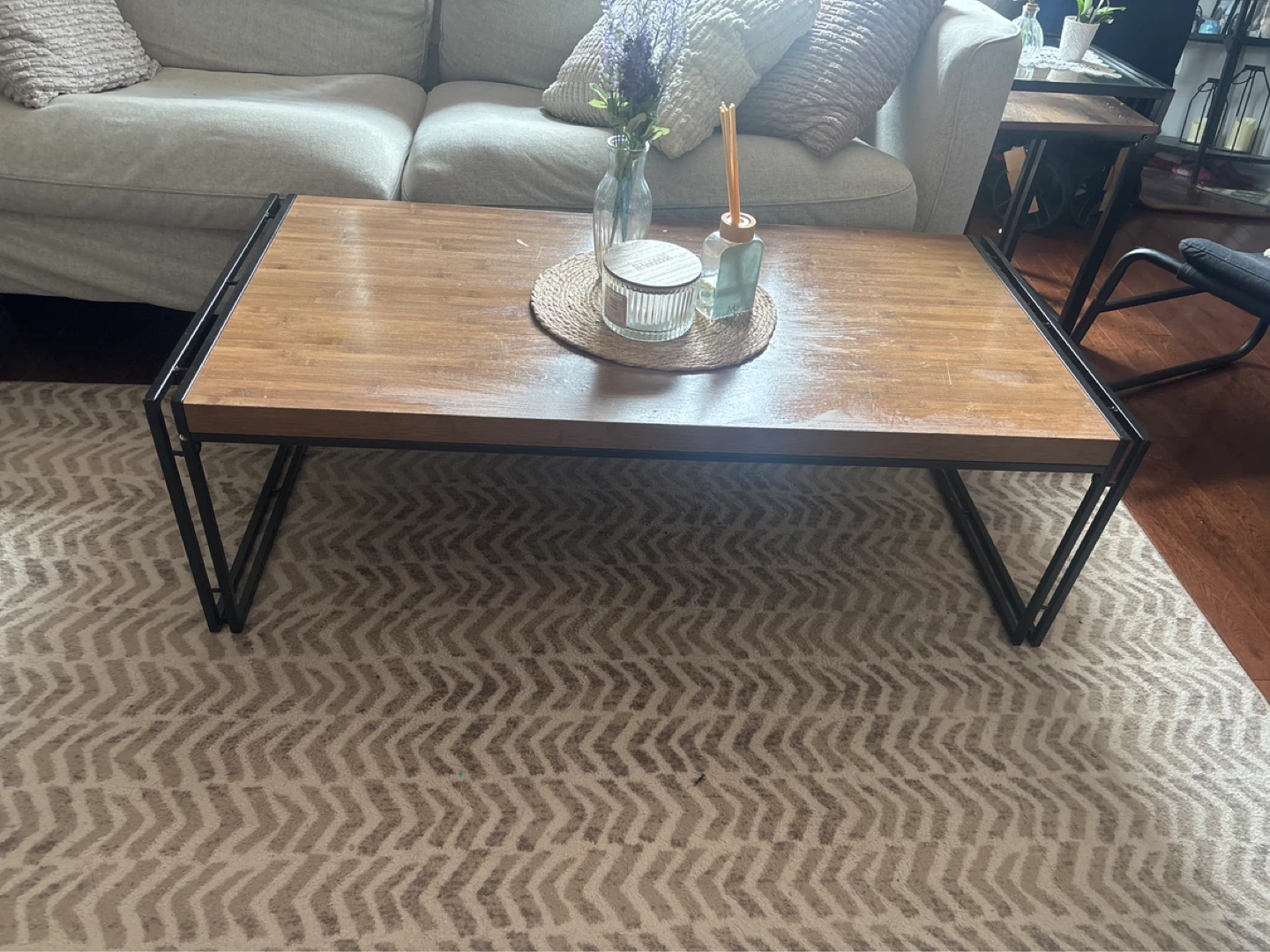 Wood and Metal Coffee Table