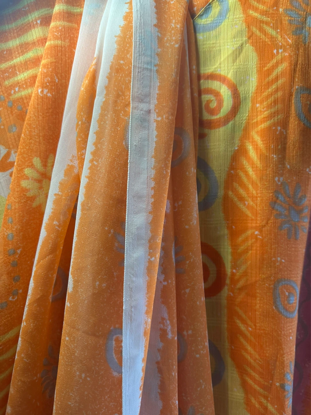 Orange & Yellow Patterned Blouse - photo 4