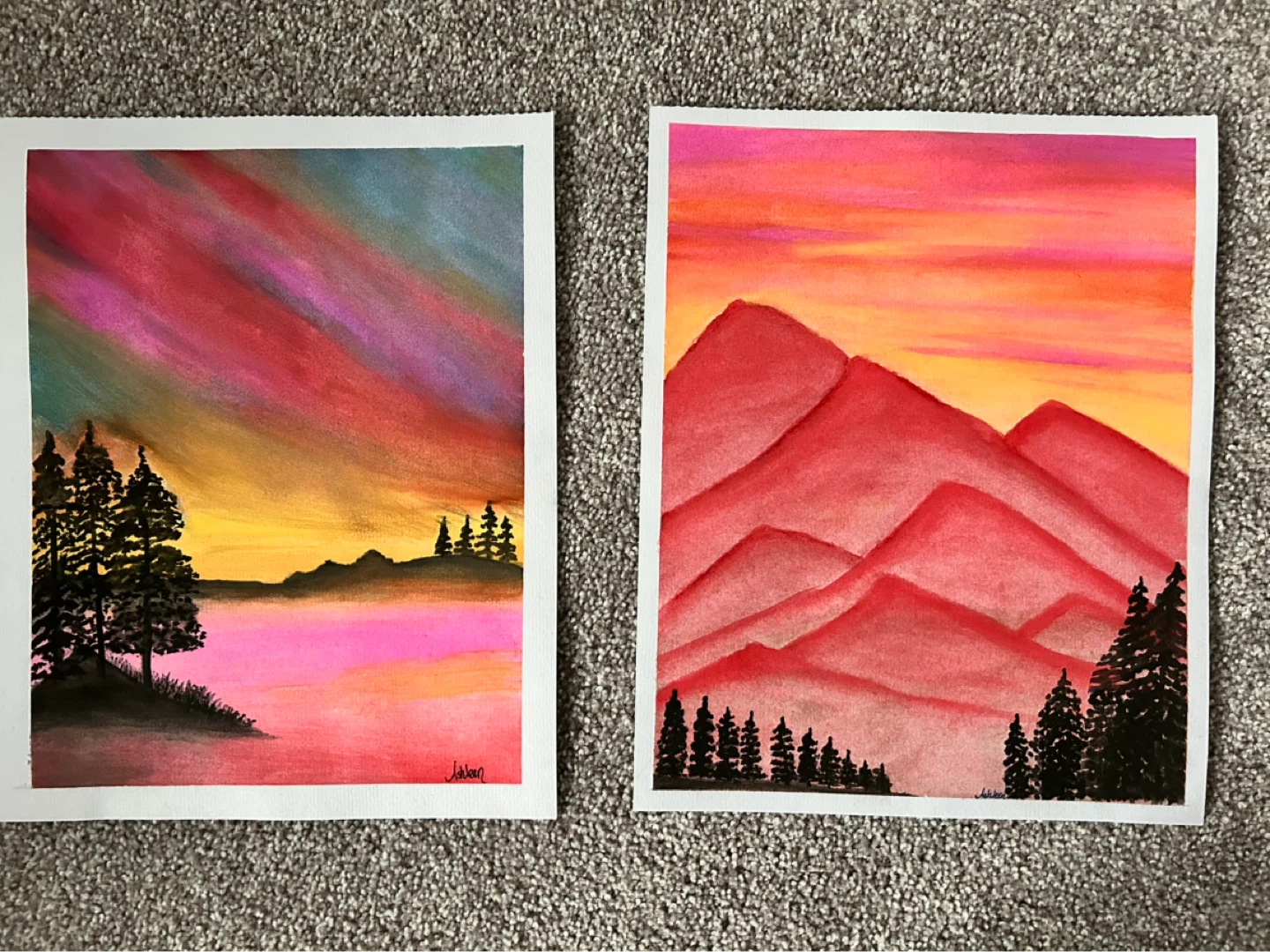 Handmade Watercolour Paintings - Set of 2